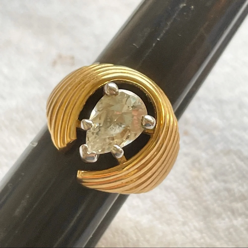Vintage pear shaped diamond cocktail ring - Picture 7 of 7